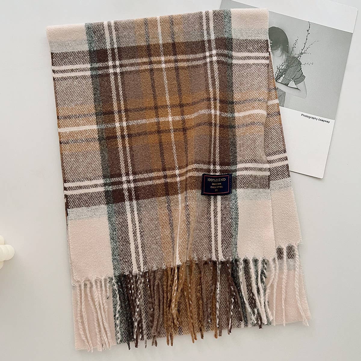 Christmas red & green Tartan Plaid Tassel Scarf-19 colors