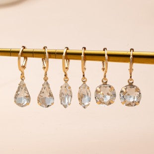 Clear Crystal Huggie Earrings