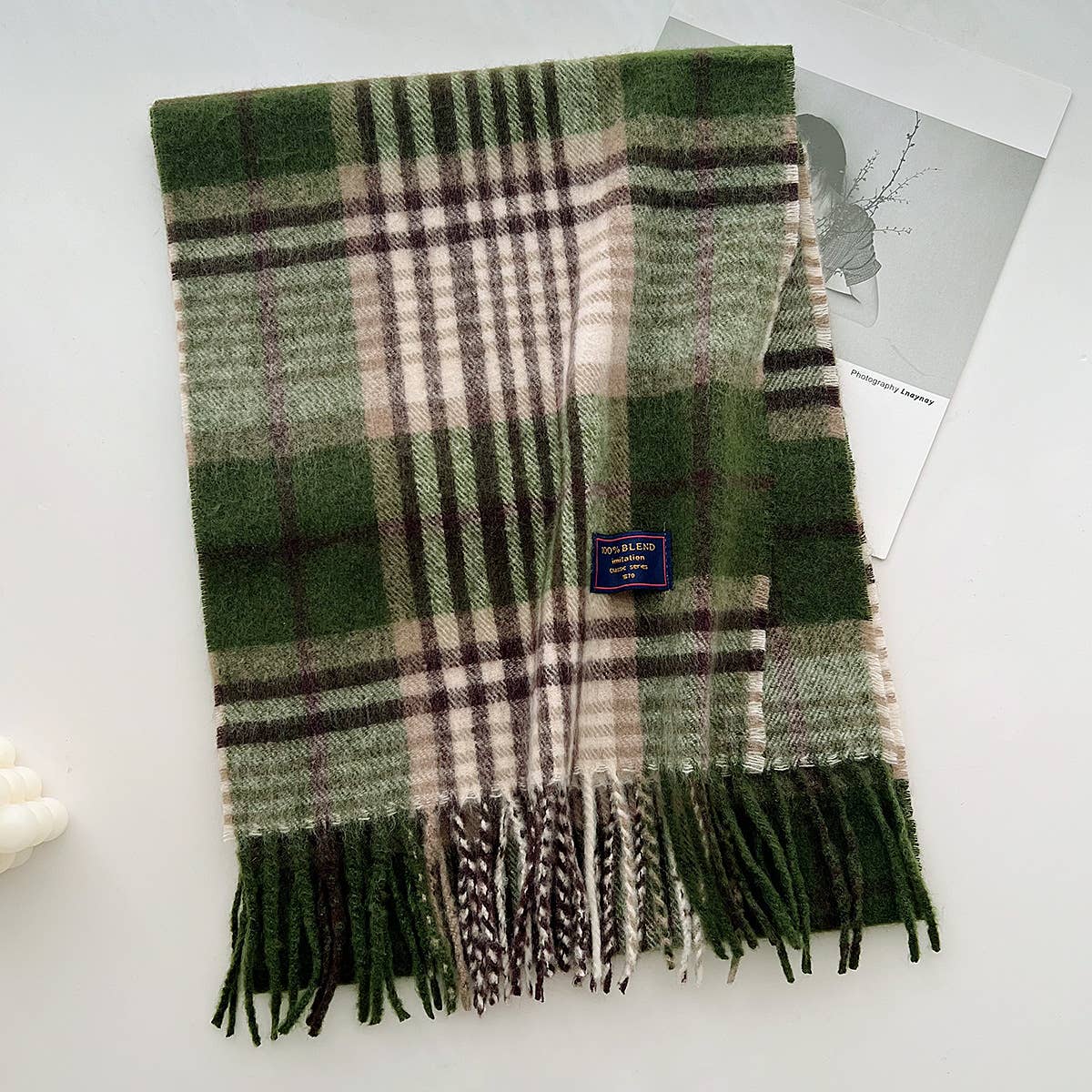 Christmas red & green Tartan Plaid Tassel Scarf-19 colors