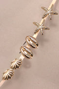 Trio Stud Seashell Earrings