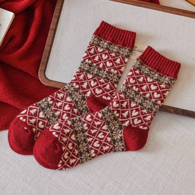 Christmas Fair Isle Socks for Fall/Winter