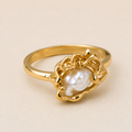 Baroque Pearl Floral Ring
