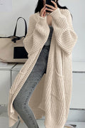 Oversized Open-Front Knit Cardigan