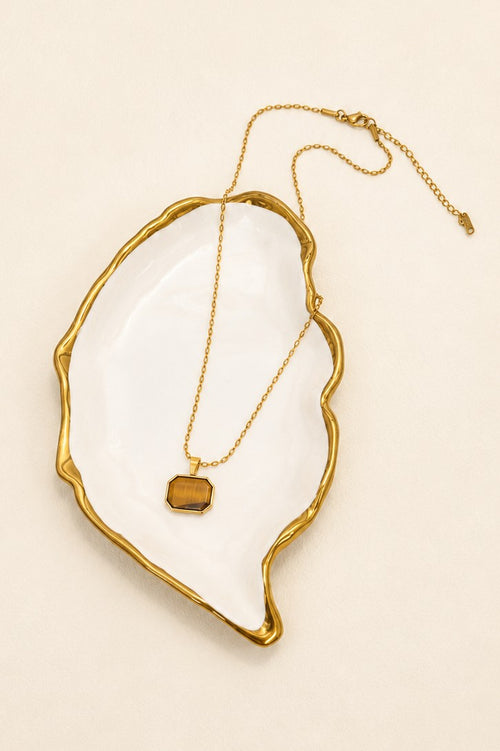 18K Stainless Steel Tarnish-Free Gemstone Necklace
