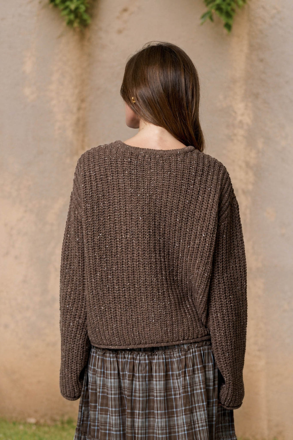 Marled Button Down Raw Edge Chunky Knit Cardigan