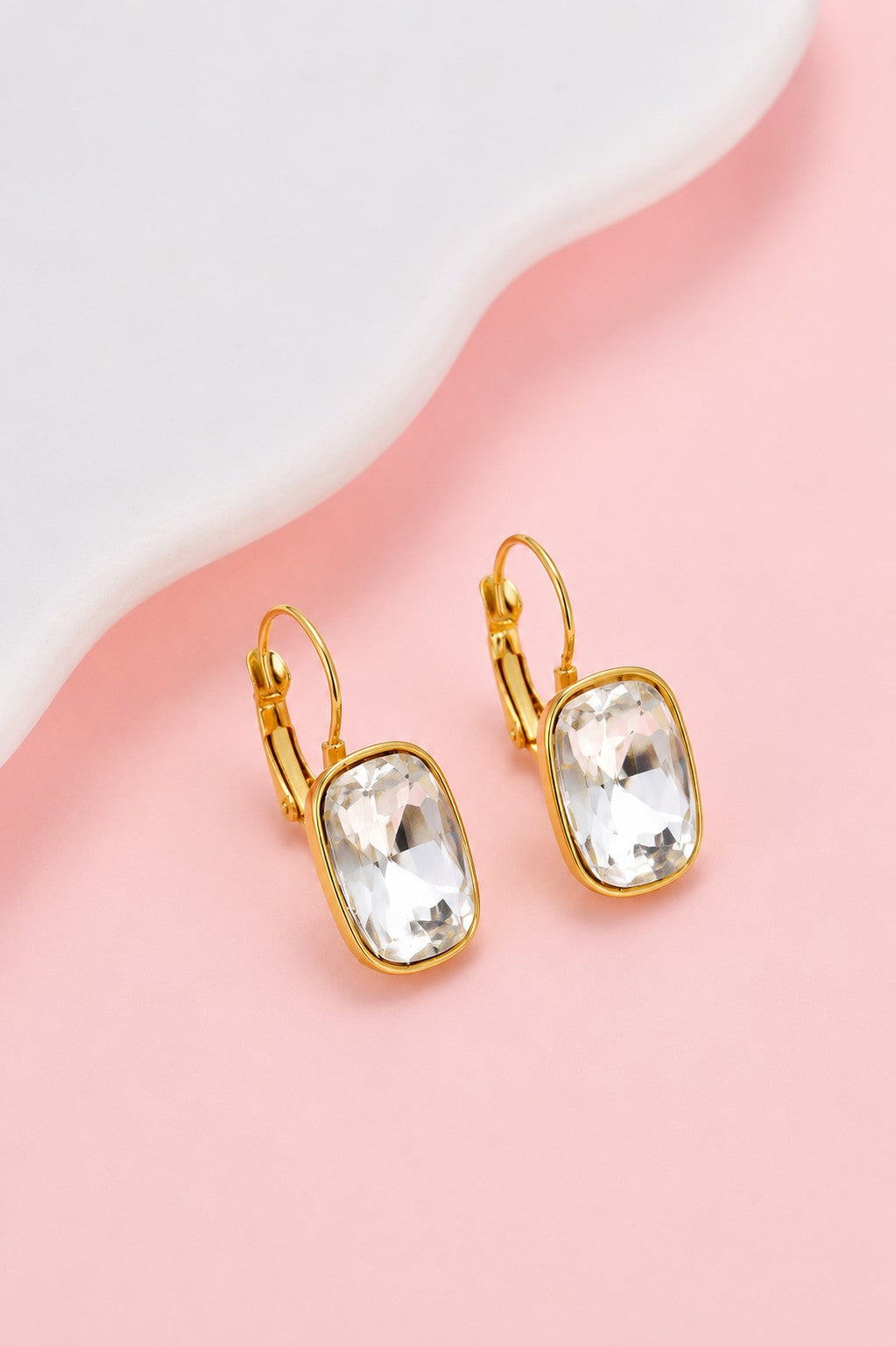 Stainless Steel Tarnish-Free Rhinestone Earrings