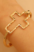 Hammered Open Cross Bangle