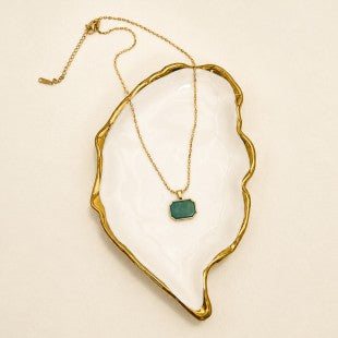 18K Stainless Steel Tarnish-Free Gemstone Necklace