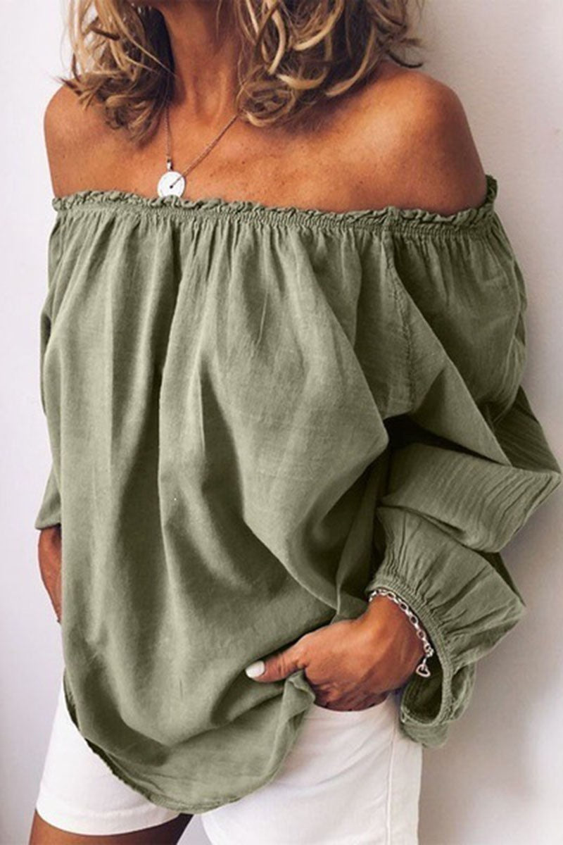 Smocked Off-Shoulder Puff Sleeve Blouse