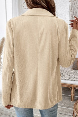 Corduroy Blazer Jacket Women Casual Fall Outfit