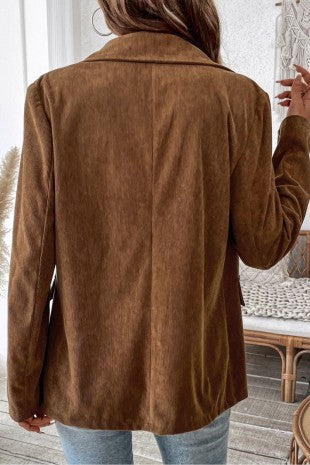 Corduroy Blazer Jacket Women Casual Fall Outfit