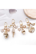 Conch Starfish U-shape Rhinestones Pearl Keychain