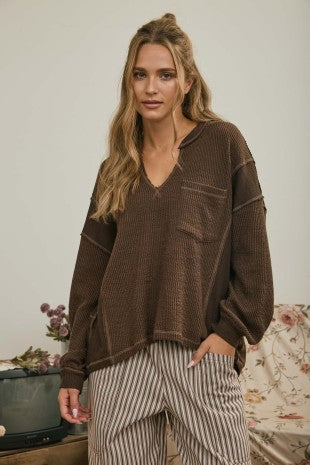LONG SLEEVE TOP MOCHA