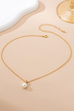 Classic CZ Crystal & Pearl Pendant Necklace
