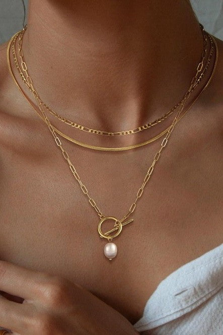 18k Stainless Steel Tarnish Free Layered Necklace
