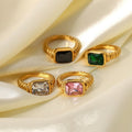 18K Stainless Steel Tarnish-Free Rhinestone Ring